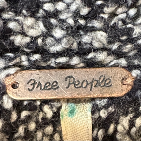 Free People Slouchy Moto Charcoal Gray/Black Tweed Jacket Size Medium - Picture 13 of 14